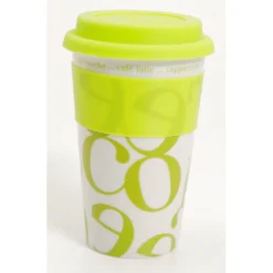 Waechtersbach Coffee-Script-Collage 12oz Travel Mug In Green