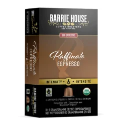 Barrie House Raffinato Fair Trade Organic Espresso Capsules 10ct