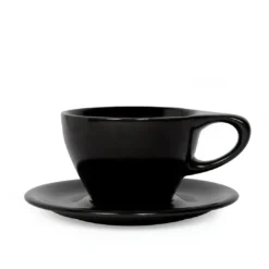 NotNeutral Small Latte Cup And Saucer - Matte Black