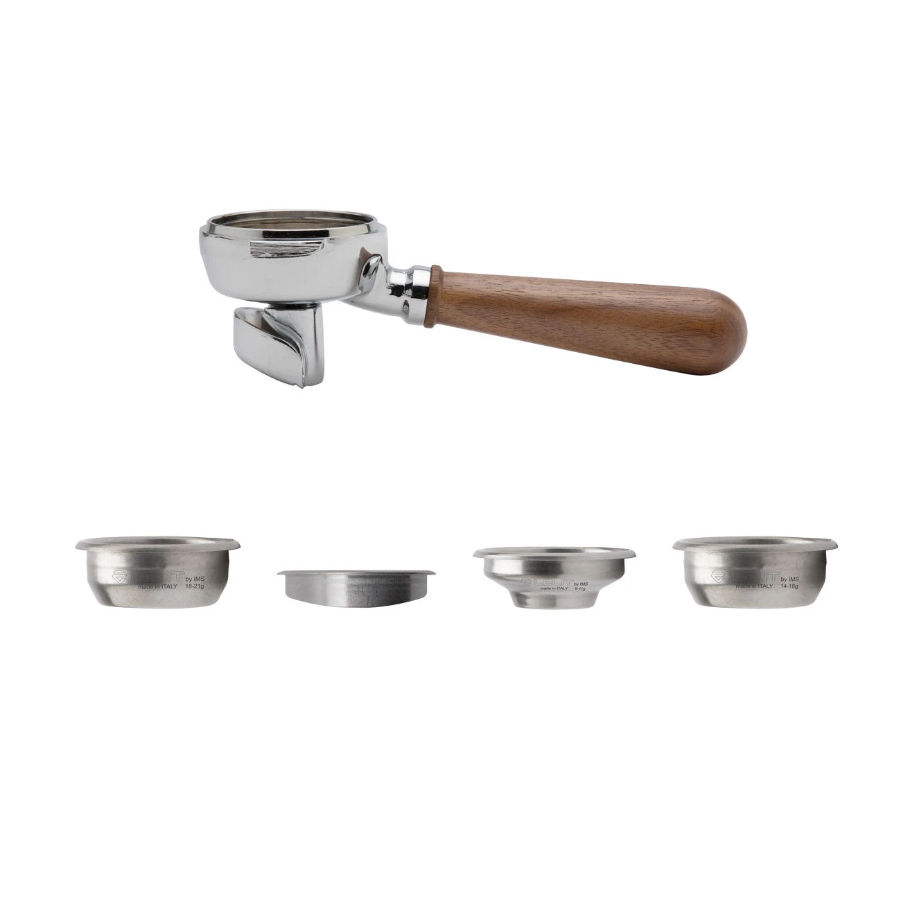 Lelit 58mm Double Spout Coffee Slide Portafilter - Walnut - Image 3